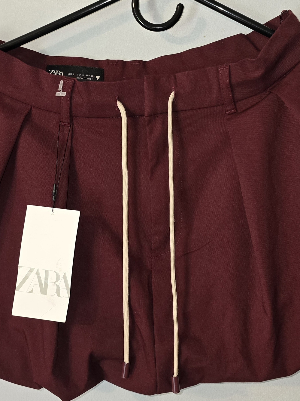Zara Burgundy Skirt with Cream Drawcords